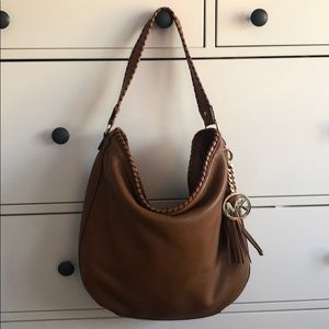 Michael Kors Leather Hobo Bag with Tassel